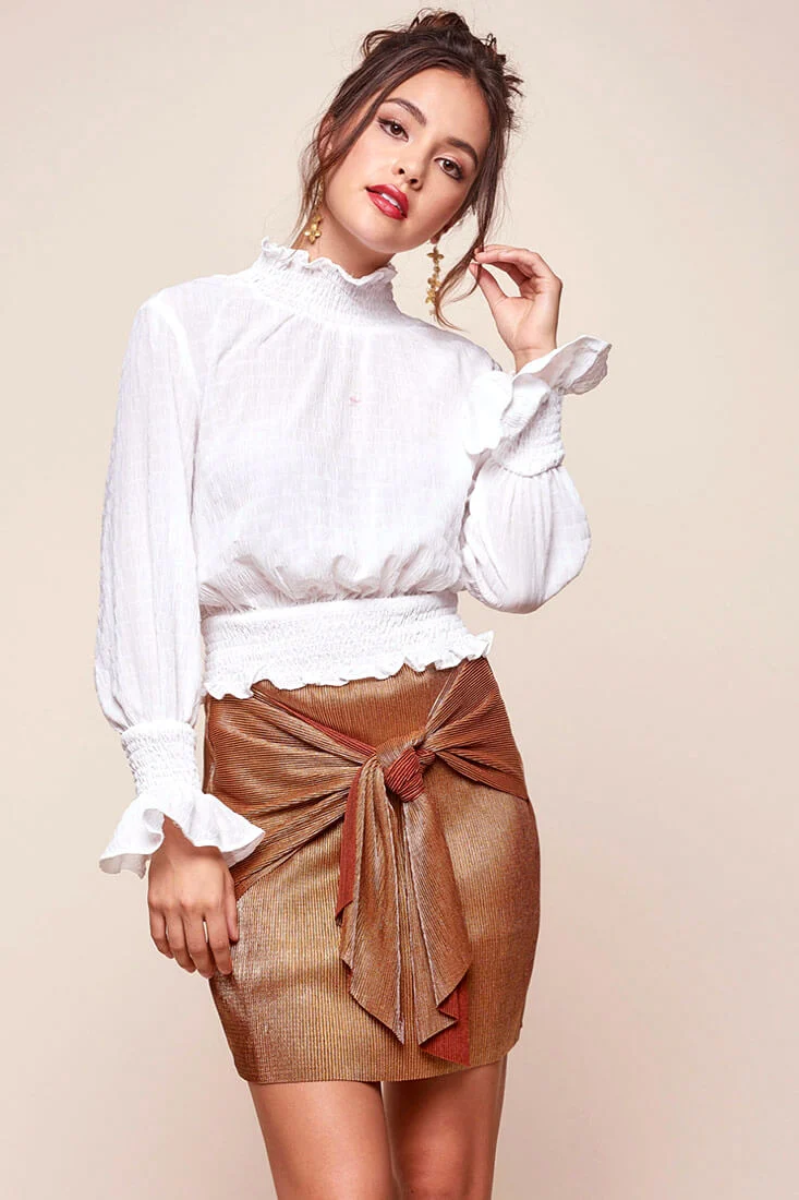 Beza Bow Tie Skirt Rose Gold - Sonourner