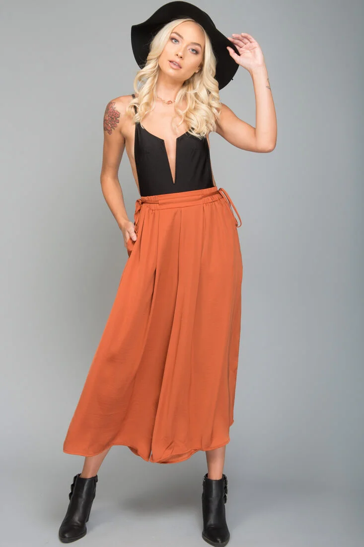 Lucy Loose Fit Wide Leg Pants Bronze - Sonourner