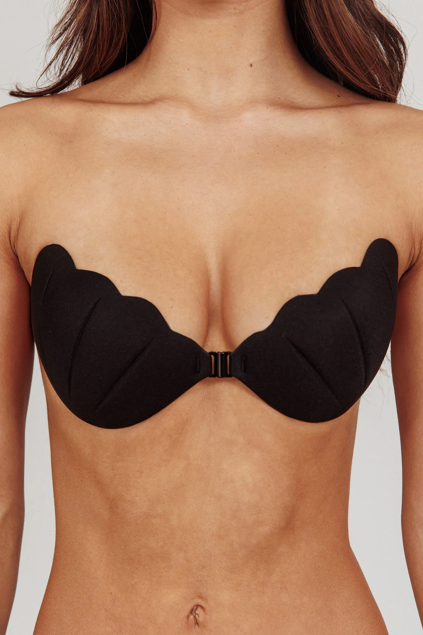Miracle Scalloped Backless Adhesive Bra Black - Sonourner