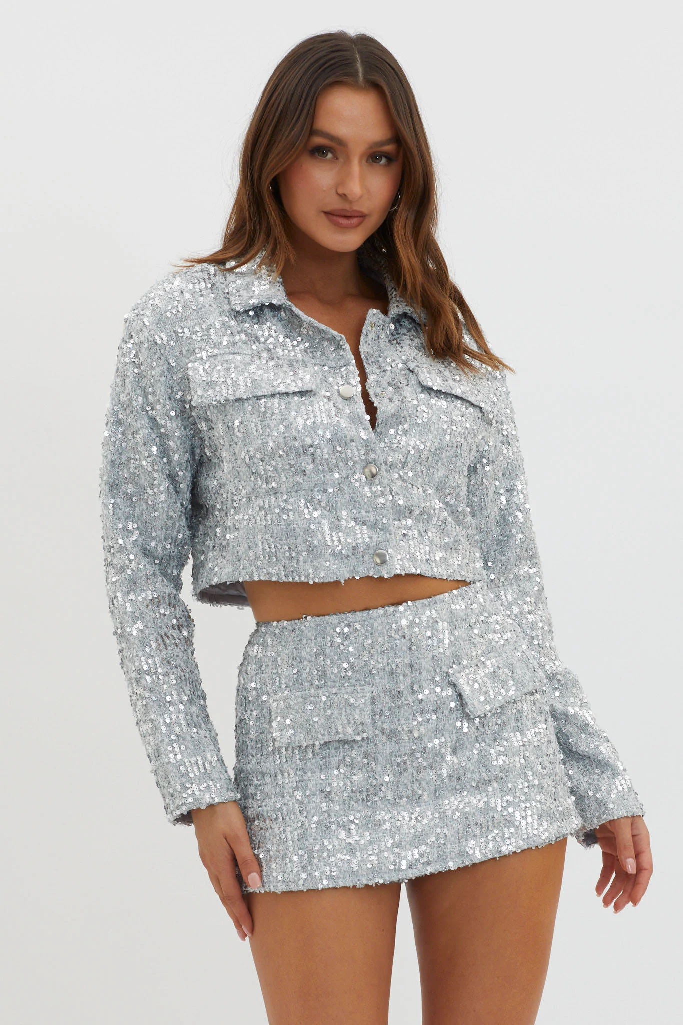 Dollhouse Sequin Jacket Silver - Sonourner