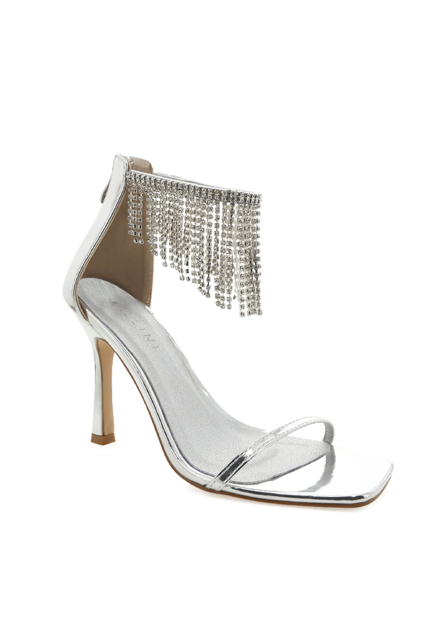 BiLLiNi Barlow High Stiletto Heel Diamante Silver - Sonourner