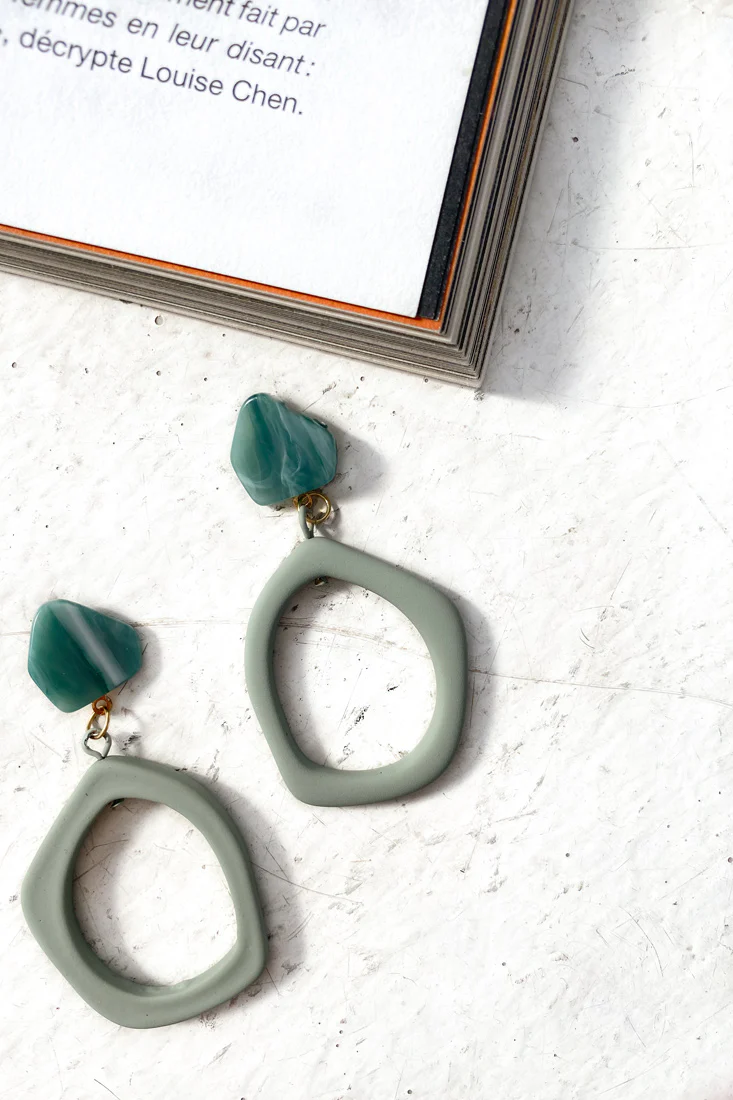 Myanmar Earrings Sage - Sonourner