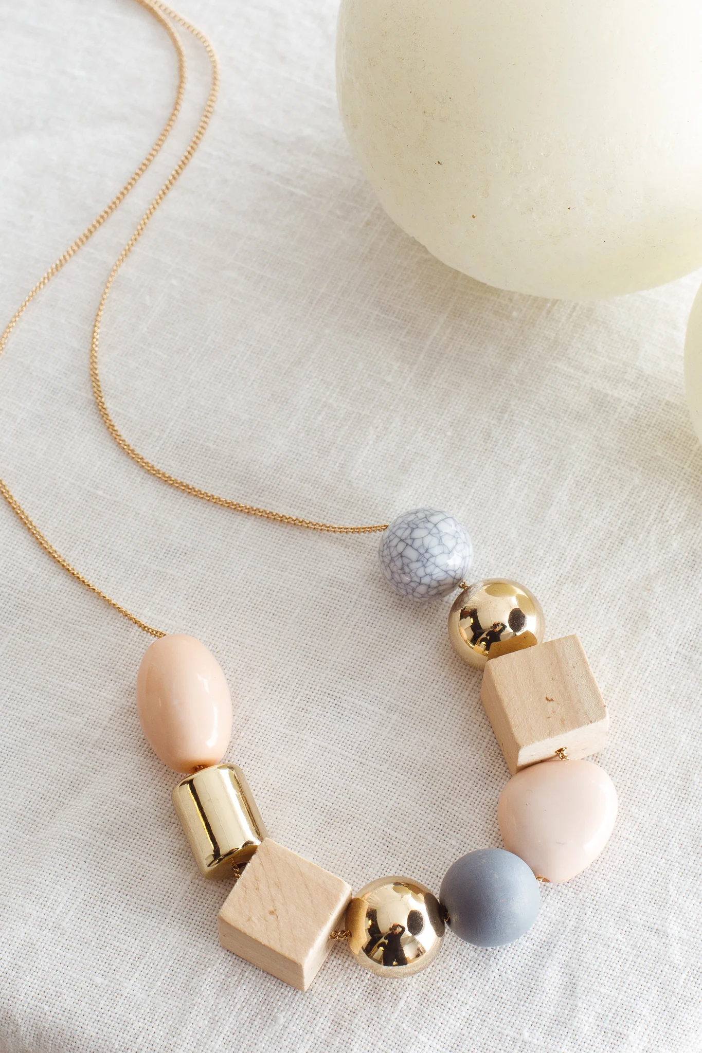 Imogen Mix Bead Necklace Pink - Sonourner