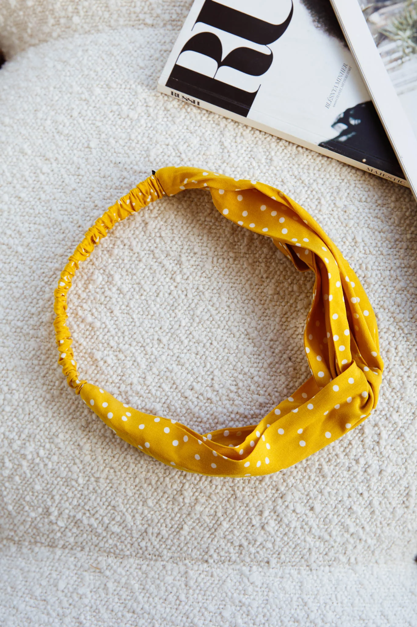 Top Knot Headband Spotted Yellow - Sonourner