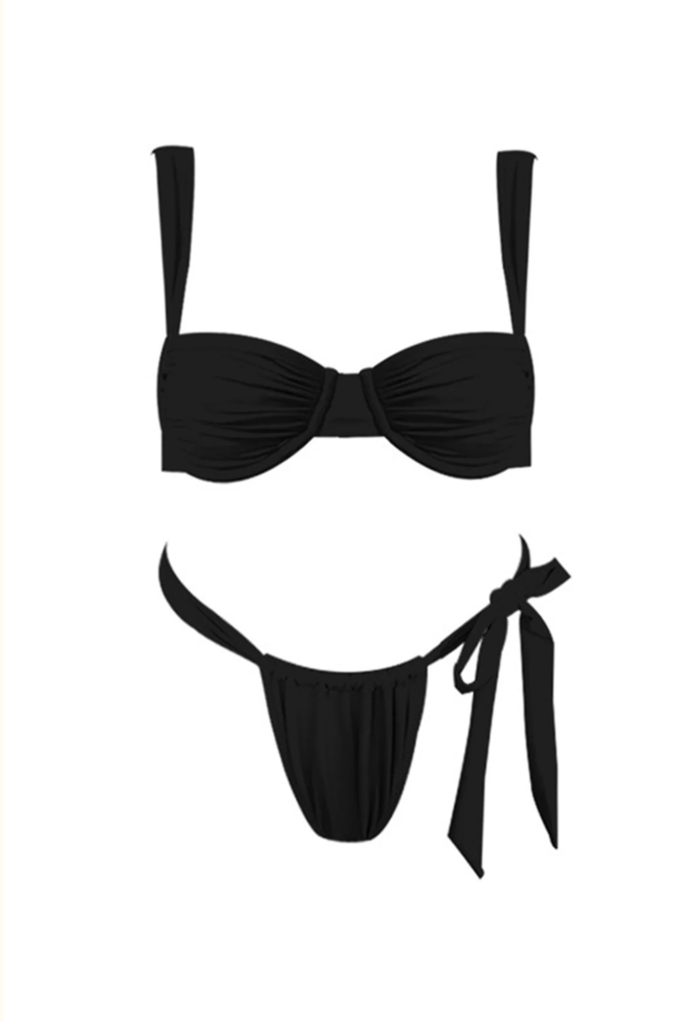 Malibu Tie Bikini Bottom Black - Sonourner