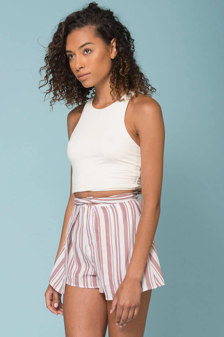 Sariyah Stripe Skort Shorts Rose - Sonourner